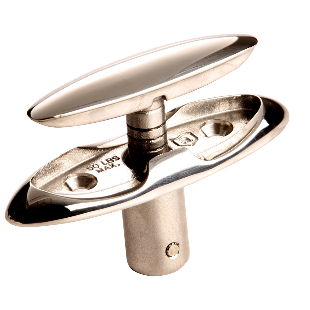 Attwood Marine Fender Cleat, 3-1/2 in, 316 Stainless Steel, Retractable, 3/4 in Max Line Opening