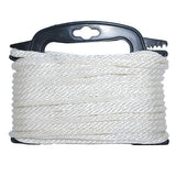 Attwood Marine Braided Nylon Rope, 3/16 in x 100 ft, White