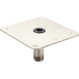 Attwood Marine SWIVL-EZE Lock'N-Pin Threaded Deck Base, 3/4 in Pin, 7 x 7 in, Zinc-Plated Steel