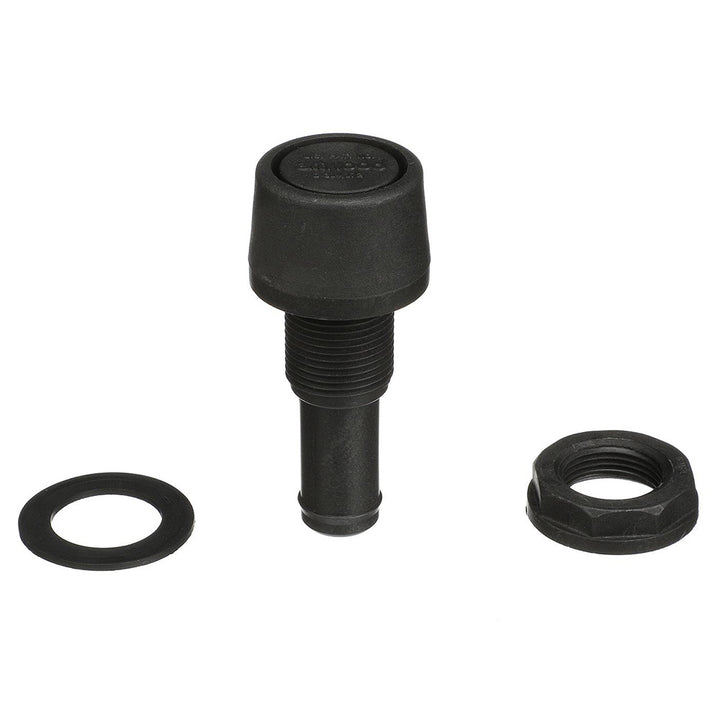 Attwood Marine Straight Fuel Vent, 5/8 in ID Hose, 3/4 in Hole, 7/8 in Max Hull Thickness, Black Polypropylene