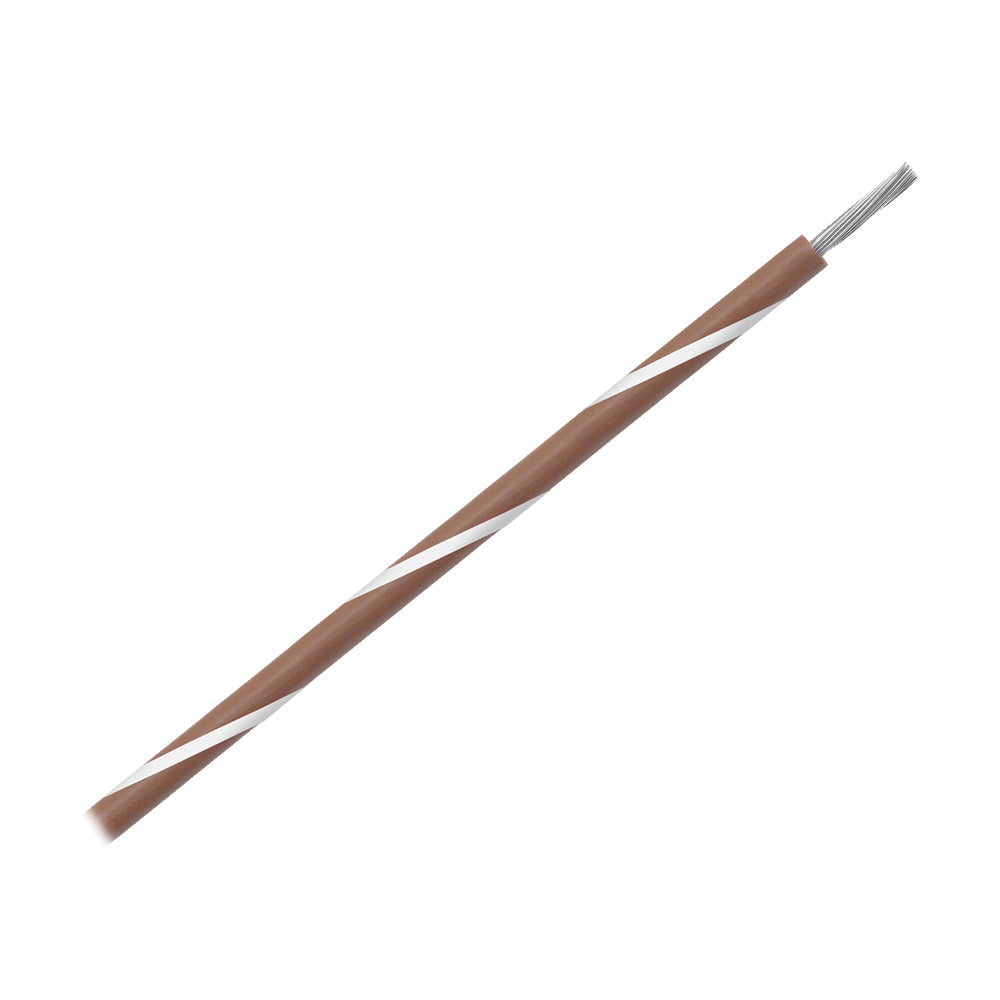Pacer Group - 16 AWG UL Striped Marine Wire - Brown, With White Stripe, 600 Voltage Rating