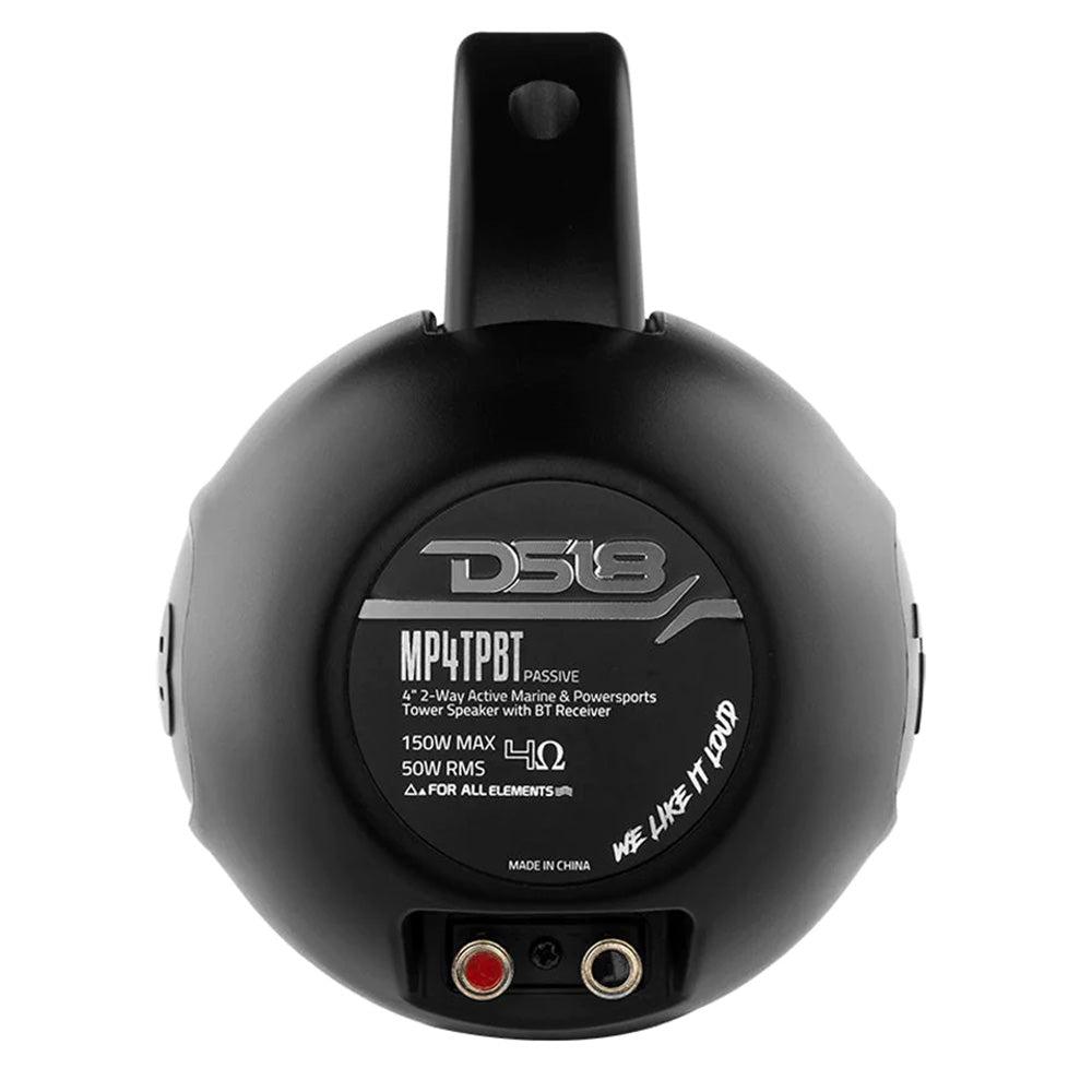 DS18 - HYDRO 4" Amplified Wakeboard Tower Speakers - With Bluetooth, Black