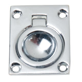 Perko Flush Ring Pull, Chrome-Plated Zinc Alloy, 1-3/4 in x 1-3/8 in, #6 Screw Size
