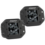 RIGID Industries - D-Series PRO Flush Mount Spot LED - Midnight Edition, Pair, Black