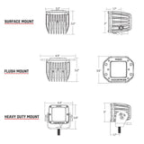 RIGID Industries - D-Series PRO Flush Mount Spot LED - Midnight Edition, Pair, Black