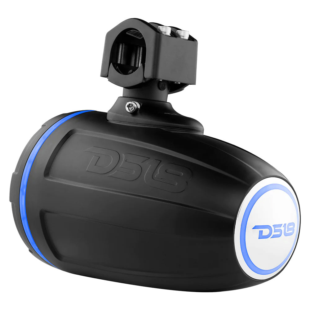 DS18 - HYDRO 1.75" Driver Wakeboard Pod Tower Speaker - With Integrated RGB LED Lights, Black, 900W