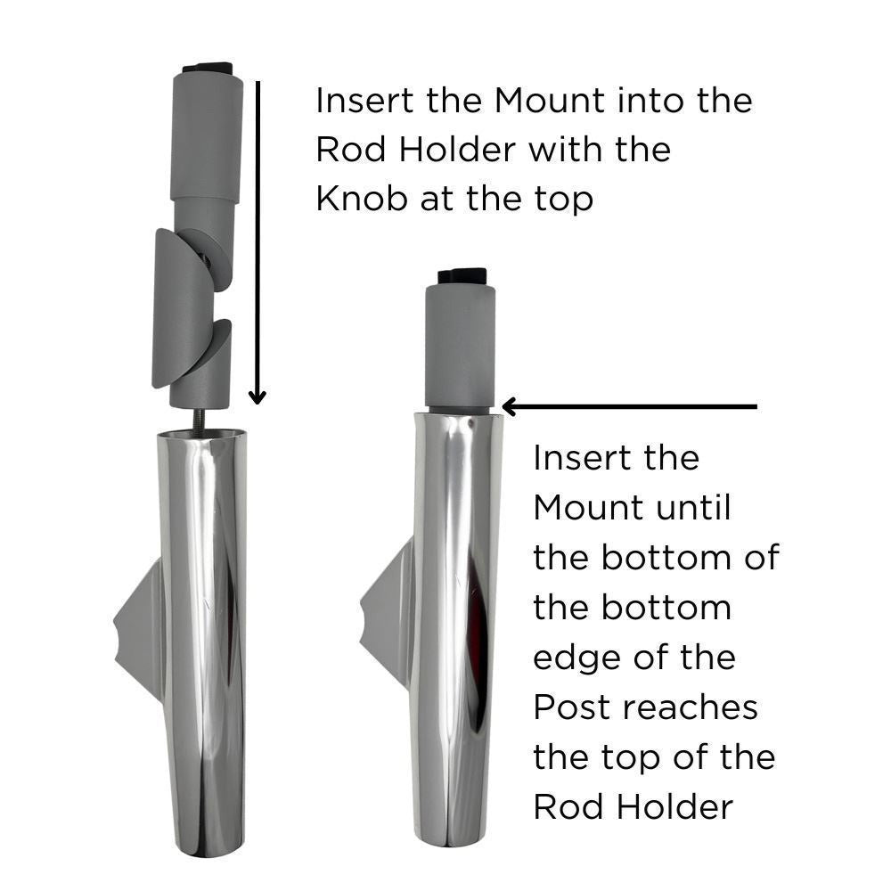 TACO Marine ShadeFin Mini Rod Holder Mount, For 1.75 in+ Rod Holders, 6061 Aluminum