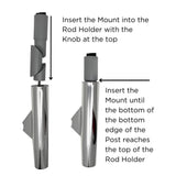 TACO Marine ShadeFin Mini Rod Holder Mount, For 1.75 in+ Rod Holders, 6061 Aluminum
