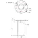TACO Marine Come On Board Handle Receiver with Backing Plate, SS304, Fits 1-1/2 in Handles