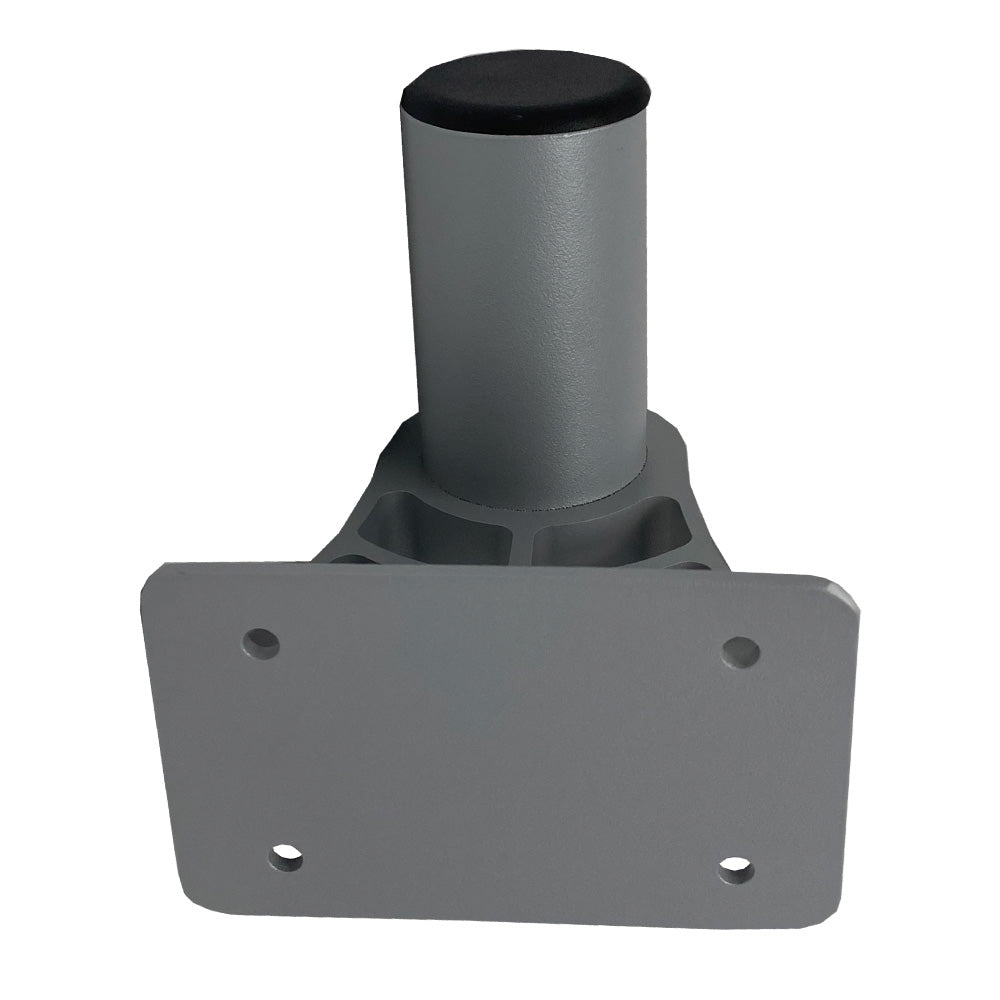 TACO Marine ShadeFin Mini Side Wall Mount, Backing Plate, 6061 Aluminum, 304 SS, Misty Silver Finish