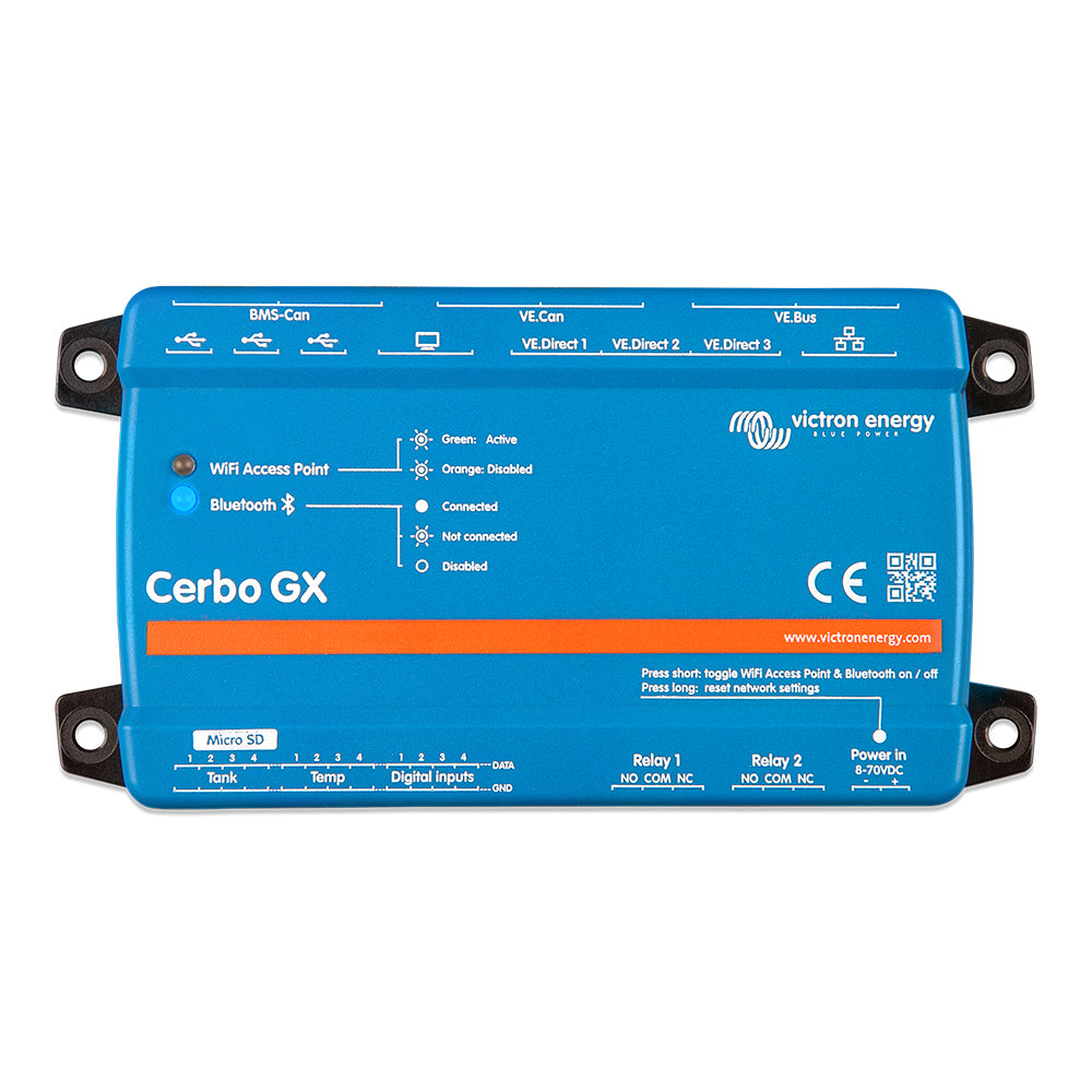 Victron Energy Cerbo GX MK2 Communications Center, 8-70V DC, Dual VE.Can Ports, 3 USB Ports, Bluetooth