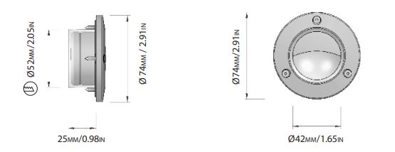 Cantalupi - Falk S Courtesy Light - 3W, IP67, 3000K, 10-32V DC (30 FALK 03 D3 SS)