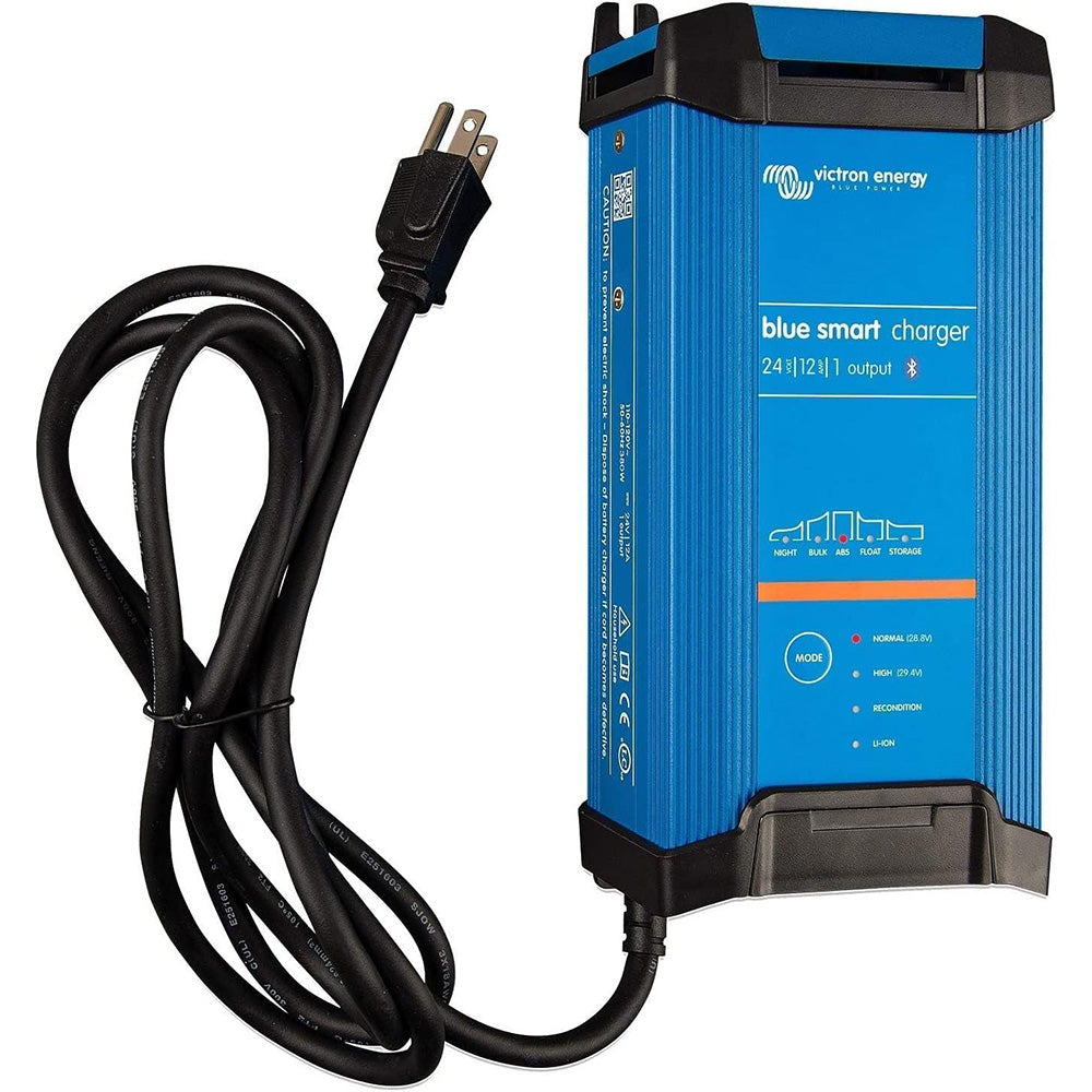 Victron Energy Blue Smart IP22 Battery Charger, 24V Output, 120V Input, Bluetooth, Dry Mount