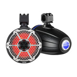 DS18 - 8" Neodymium Marine Towers - With Built-in Passive Radiator, 1" Driver RGB LED Light, Black