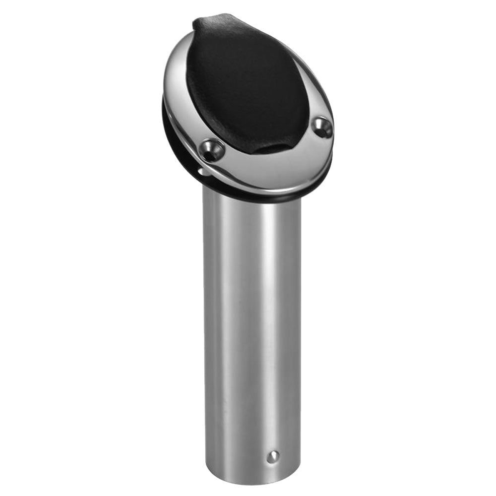 Attwood Marine Standard Series Flush Mount Rod Holder, 2 in Diameter, 7.5 in Length, Polished SS316
