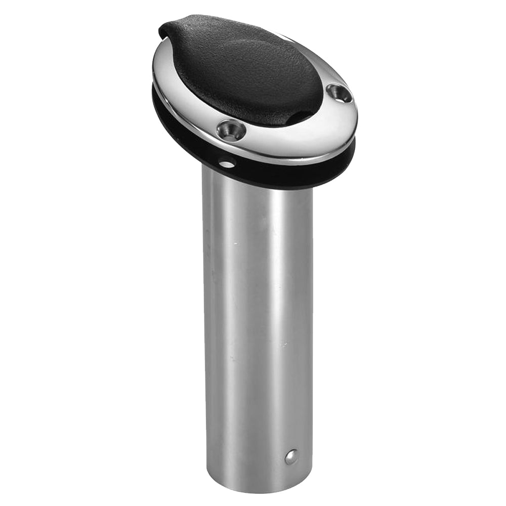 Attwood Marine Standard Series Flush Mount Rod Holder, 2 in Diameter, 7.5 in Length, Polished SS316