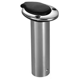 Attwood Marine Standard Series Flush Mount Rod Holder, 2 in Diameter, 7.5 in Length, Polished SS316