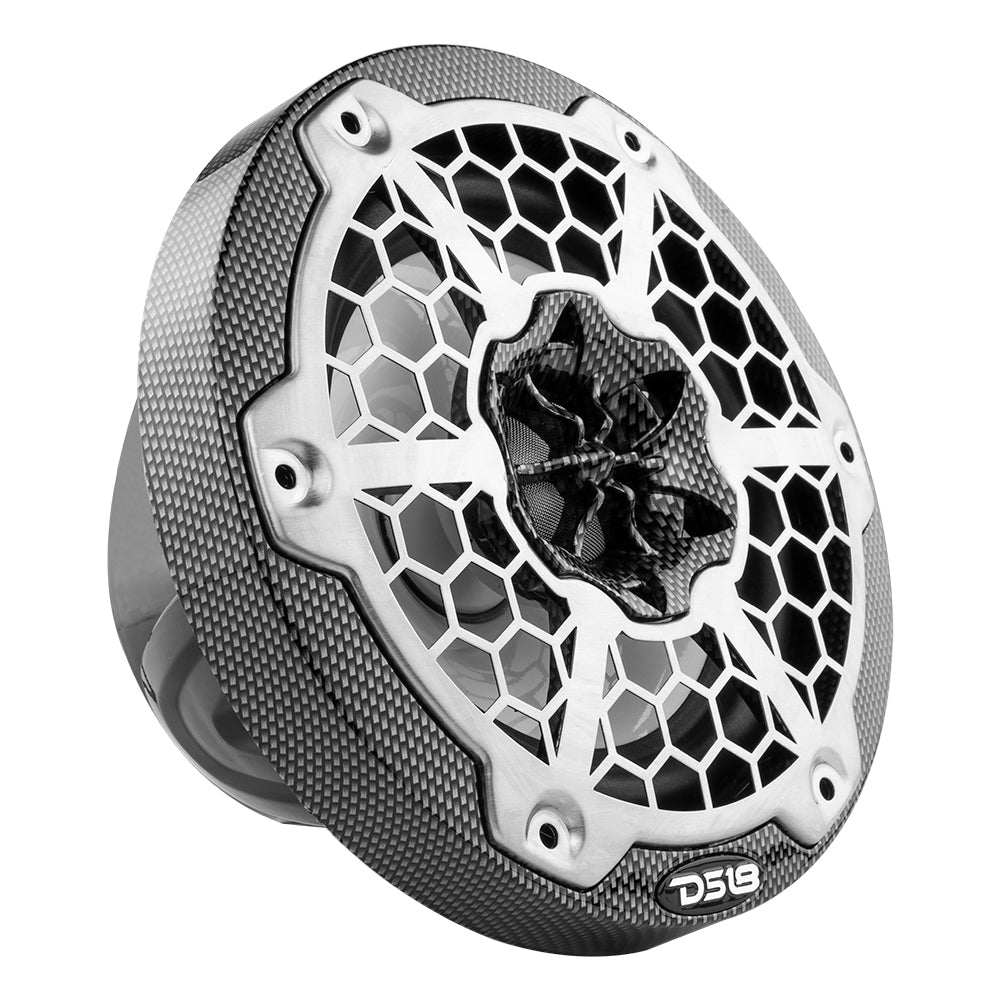 DS18 - HYDRO 2-Way Marine Speakers - With RGB LED Lights, Carbon Fiber