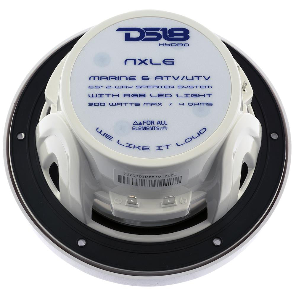 DS18 - HYDRO 6.5" 2-Way Marine Speakers - With RGB LED Lights