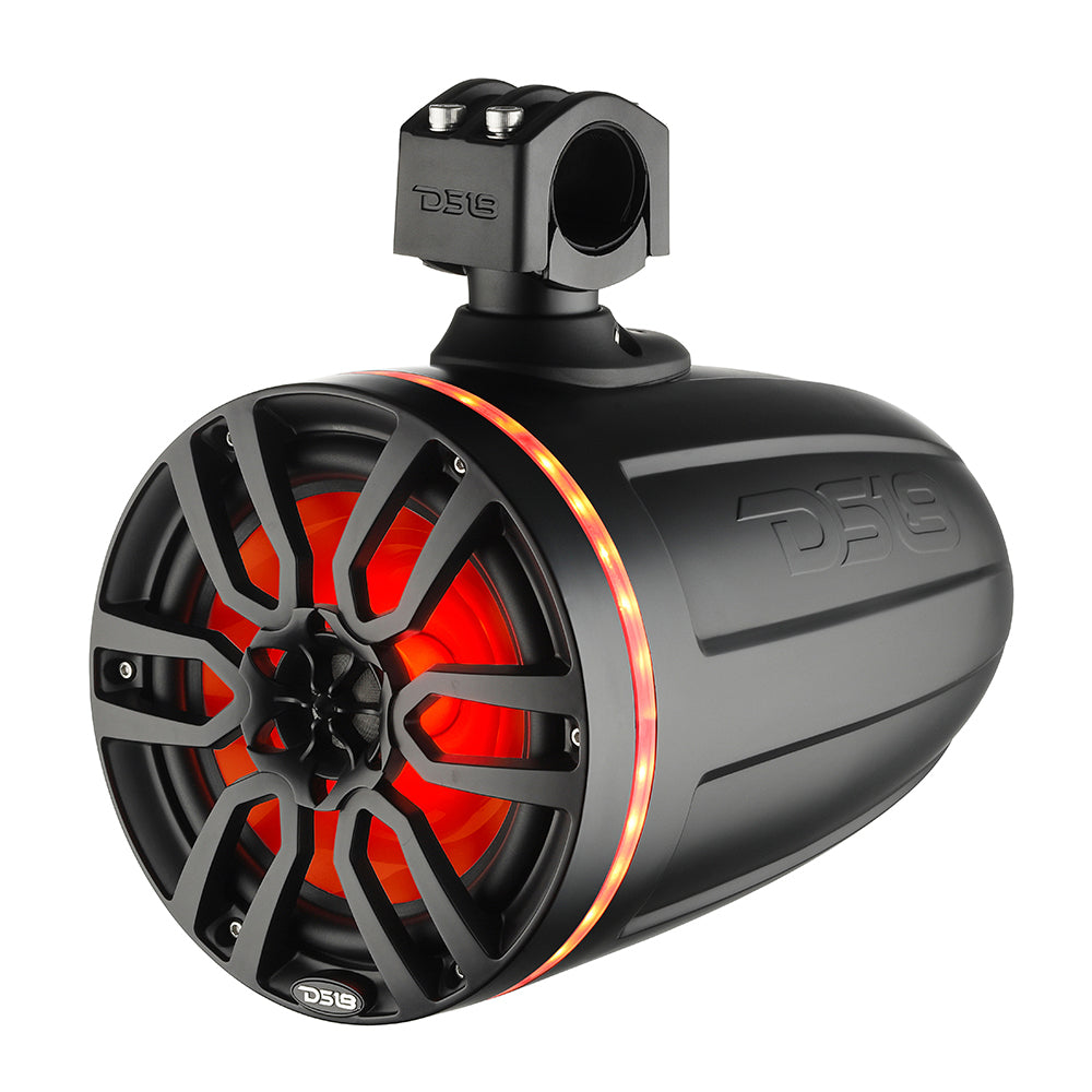 DS18 - X Series HYDRO 8" Wakeboard Pod Tower Speaker - With RGB LED Light, 375W, Matte Black