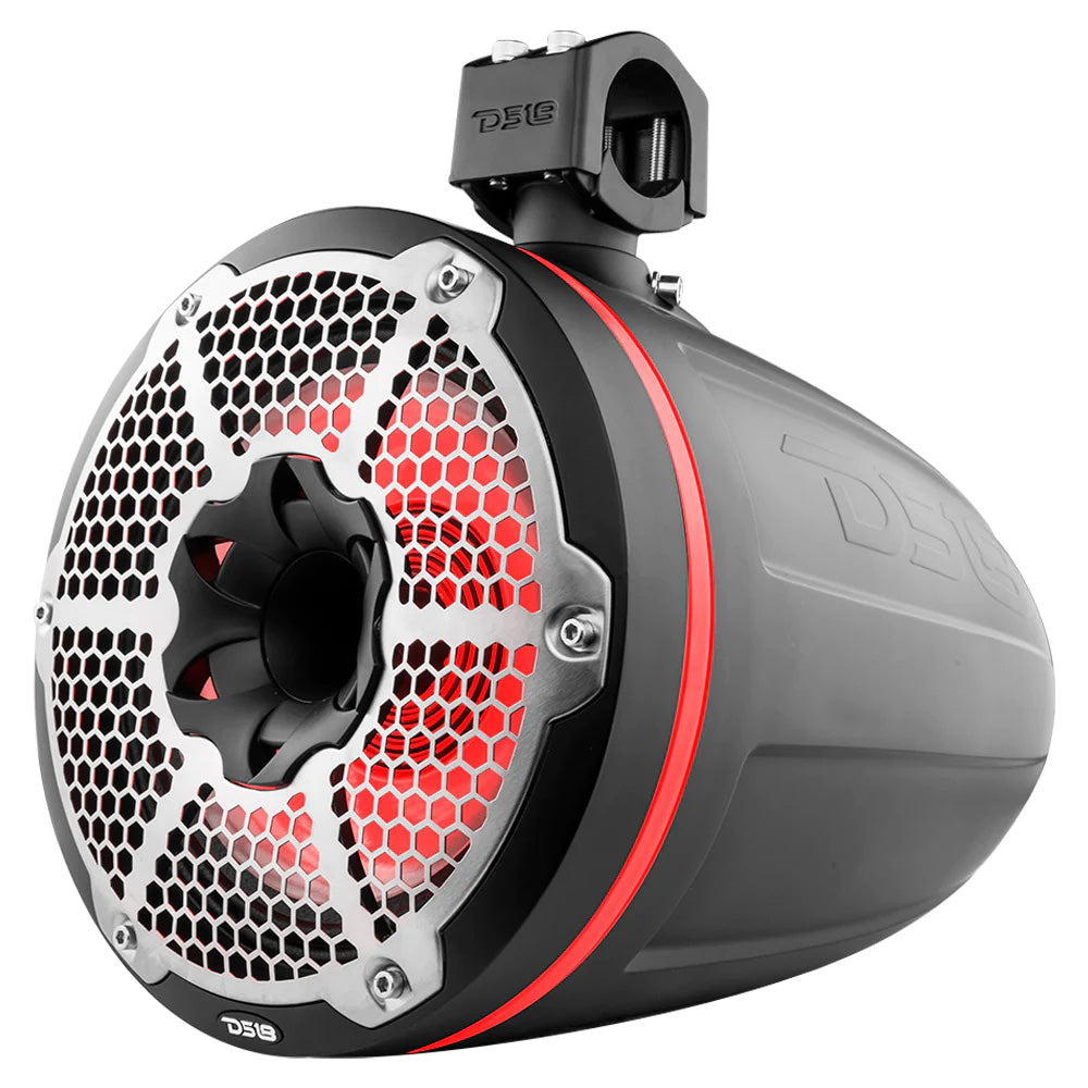 DS18 - HYDRO 10" Neodymium Marine Towers - With Built-In Passive Radiator, 1" Driver RGB LED Lights
