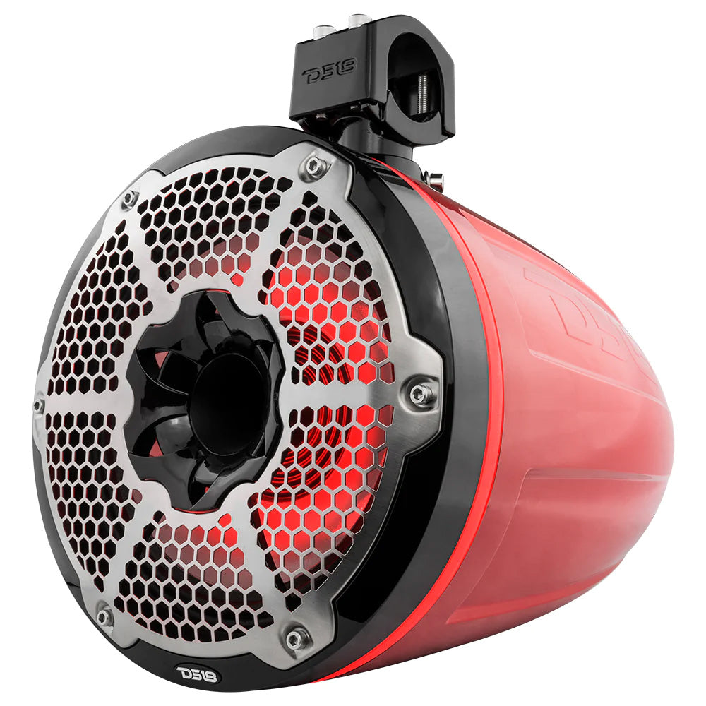 DS18 - HYDRO 10" Neodymium Marine Towers - With Built-In Passive Radiator, 1" Driver RGB LED Lights