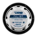 DS18 - New Edition HYDRO 8" 2-Way Marine Speakers - With RGB LED Lighting 375W