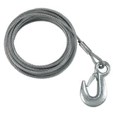 Fulton - Galvanized Winch Cable and Hook - Breaking Strength, 5,600 lbs, 7/32" x 50'