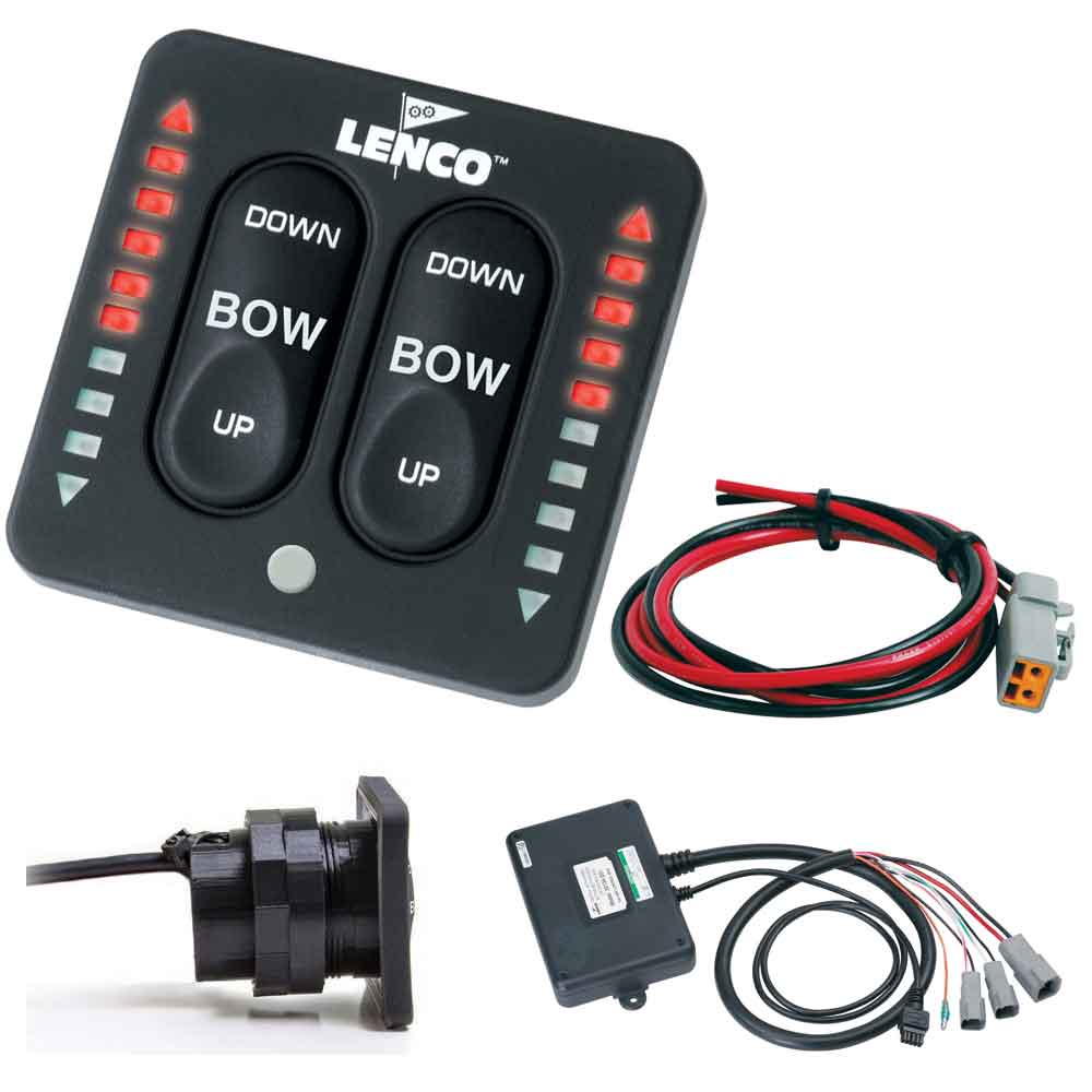 Lenco Marine - LED Indicator Two-Piece Tactile Switch Kit - With Pigtail, For Single Actuator Systems