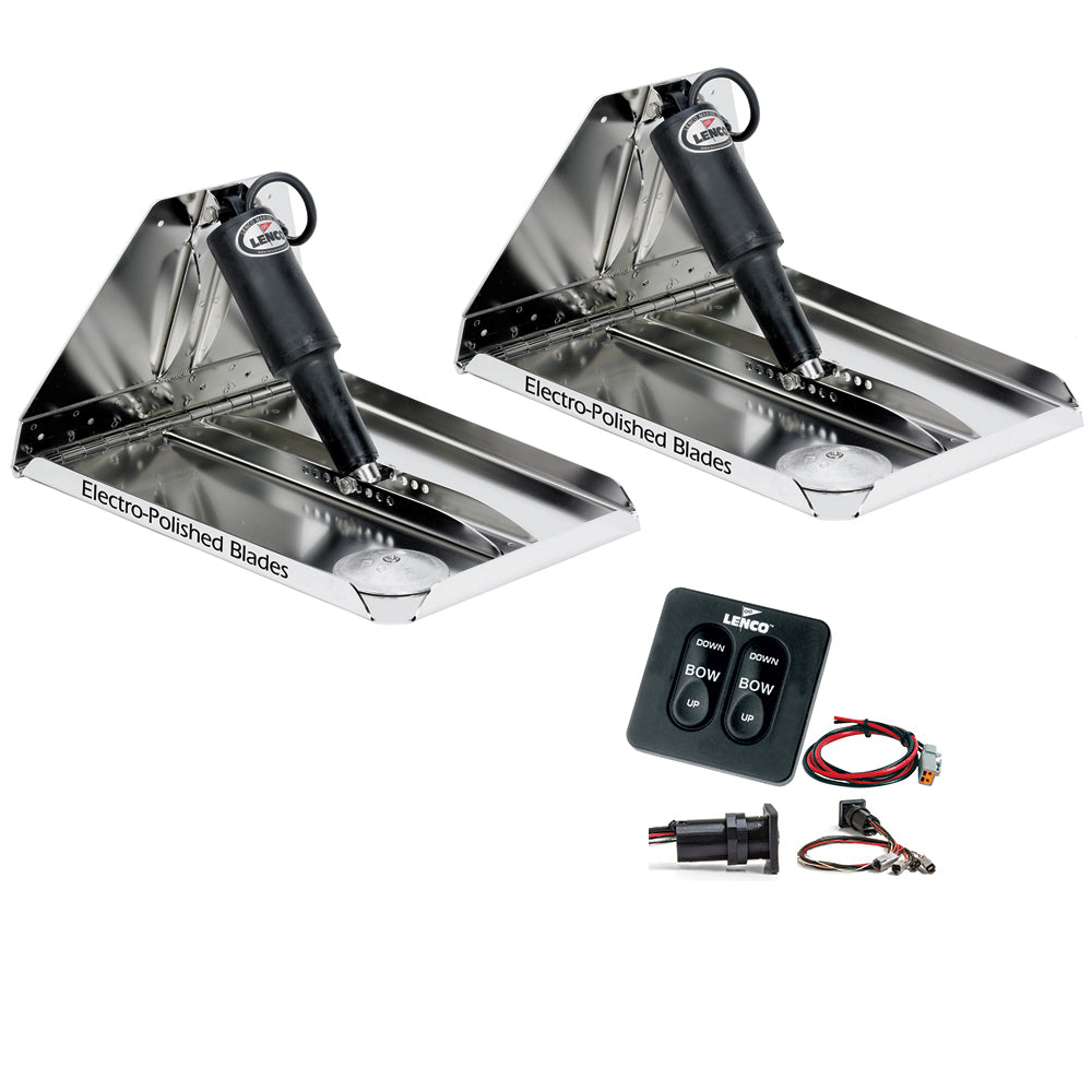 Lenco Marine - 12" x 12" Heavy Duty Performance Trim Tab Kit - With Standard Tactile Switch Kit 12V