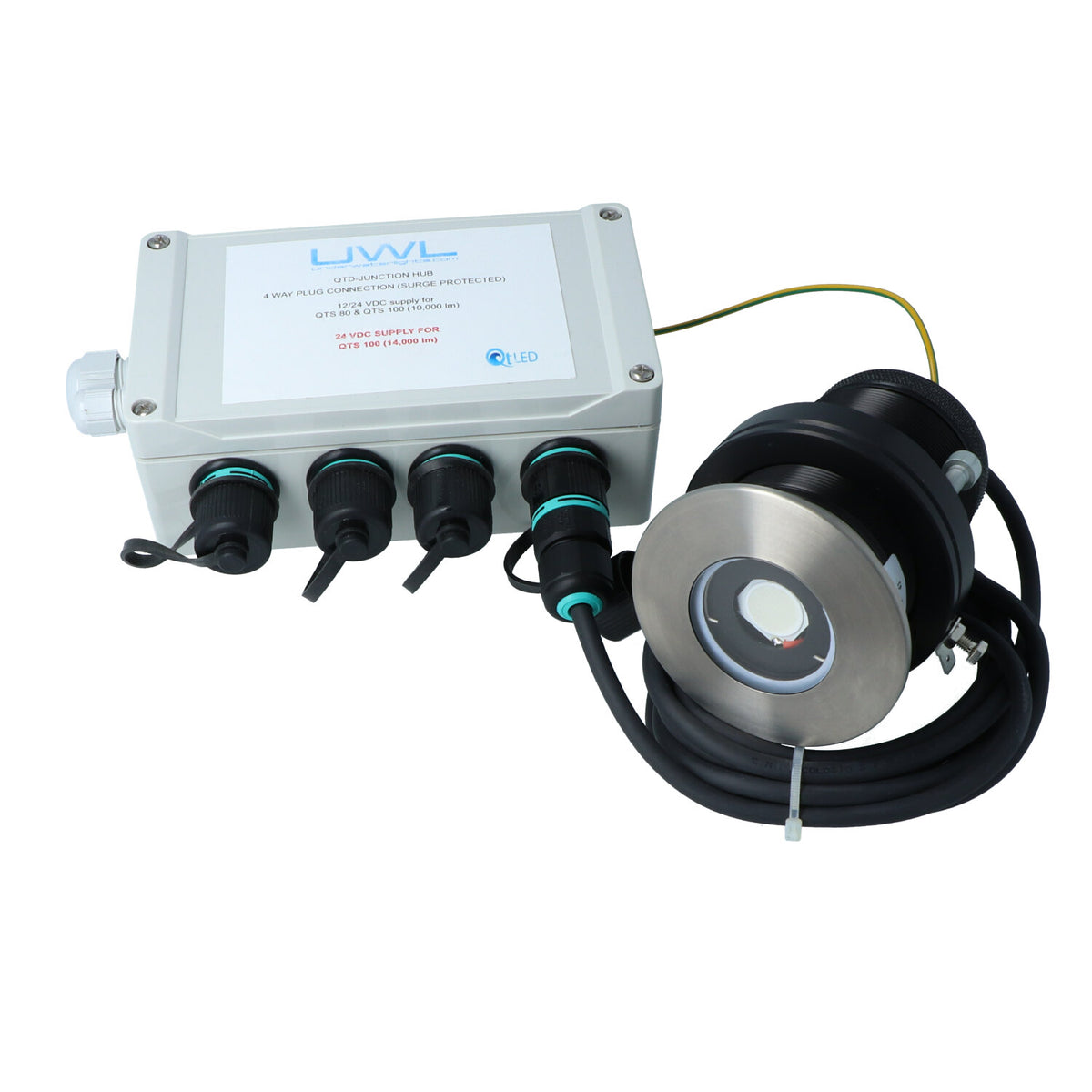 UWL - QTS 100 Low Voltage Underwater Light - Titanium, Flush Mount