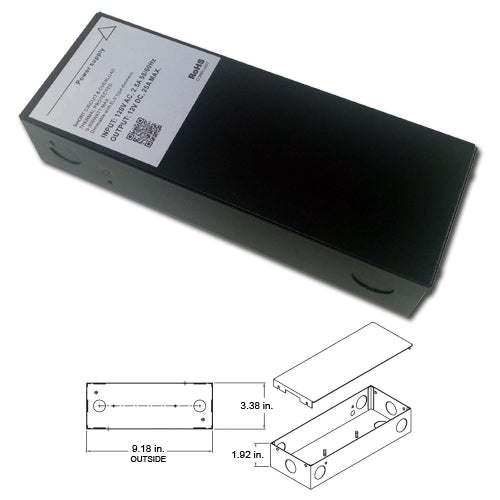FUTURA - Universal Electronic Power Supply - Black, Input 120VAC, Output 12V DC