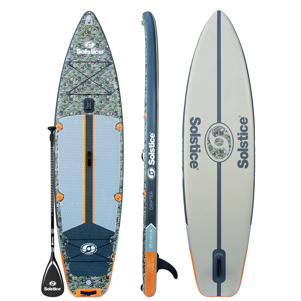 Solstice Watersports - 11'6" Drifter Fishing Inflatable Stand-Up Paddleboard Kit
