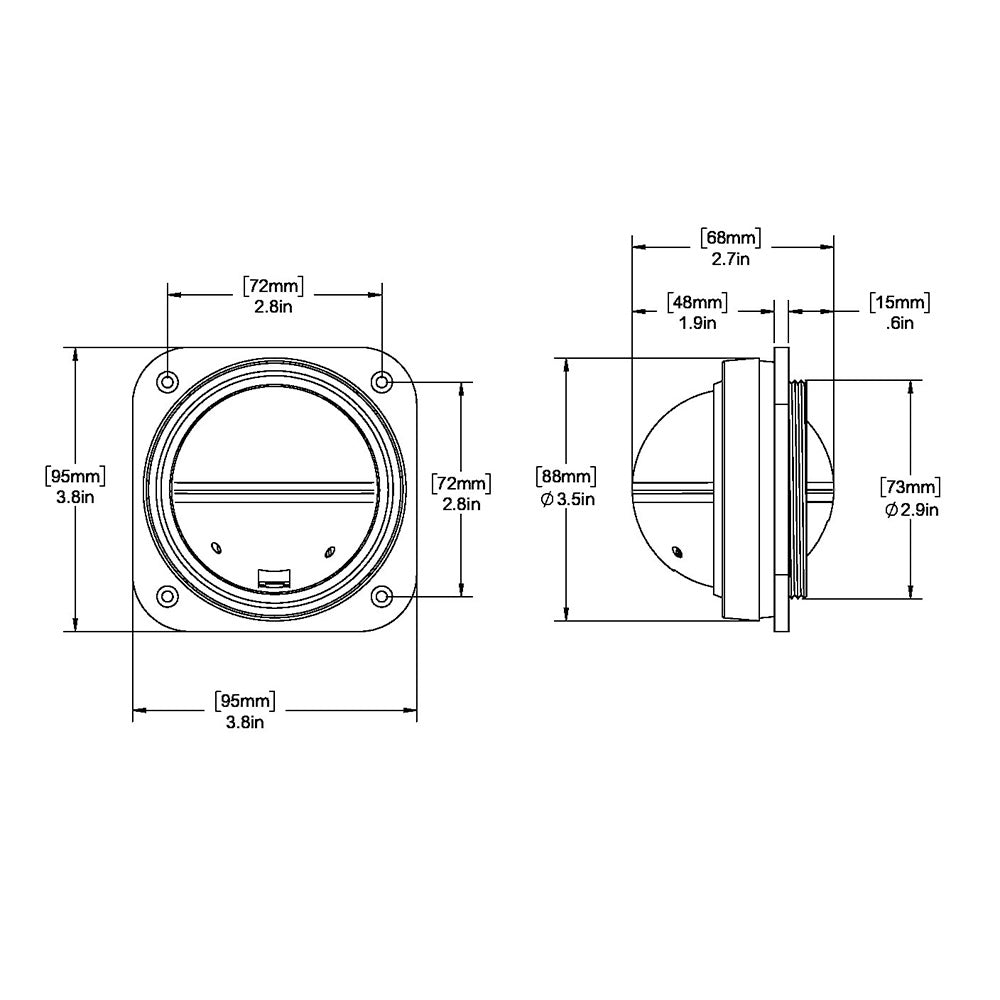 Ritchie - Kayak Compass - Bulkhead Mount, White Dial