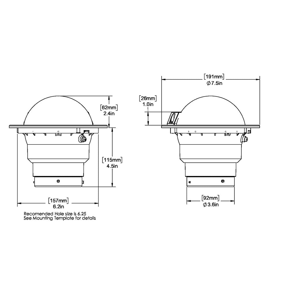 Ritchie - Globemaster Compass - Flush Mount, Black, 12V, 5 Degree Card