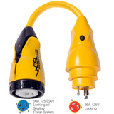 Marinco - P30-504 Male Pigtail Adapter - Yellow, 50A, 250V