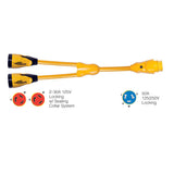 Marinco - Male "Y" Adapter - EEL (2)-30A-125V Female to (1)50A-125/250V Male Adapter, Yellow