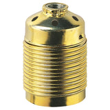 Vimar E27 Lampholder, M10x1, Earth Terminal, Threaded Skirt, Brass Finish