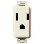 Vimar 8000 2P+E USA+SASO Socket Outlet, 15A, 127V AC, IP20, Flush Mount, White RAL 9001