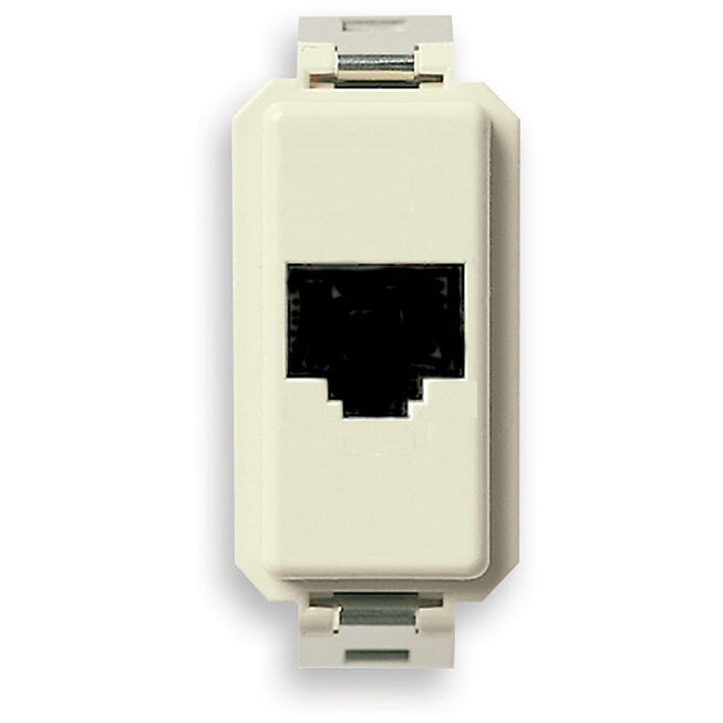 Vimar 8000 Series RJ11 Phone Jack 6/4, Screw Terminals, Flush-Mounted, Halogen-Free, IP20, Matt White (RAL 9001)