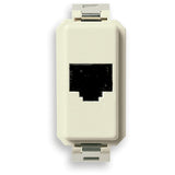 Vimar 8000 Series RJ11 Phone Jack 6/4, Screw Terminals, Flush-Mounted, Halogen-Free, IP20, Matt White (RAL 9001)