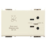 Vimar 8000 Shaver Supply Unit, 230V Input, 120V/230V Output, 20 VA Isolation Transformer, 3-Module, Flush Mount