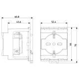 Vimar SICURY DIN Rail Socket Outlet, 2P+E, 16A 250V, Italian P40