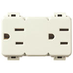 Vimar LINEA Classica USA+SASO Double Socket Outlet, 2P+E, 15A, 127V, 3-Module, White
