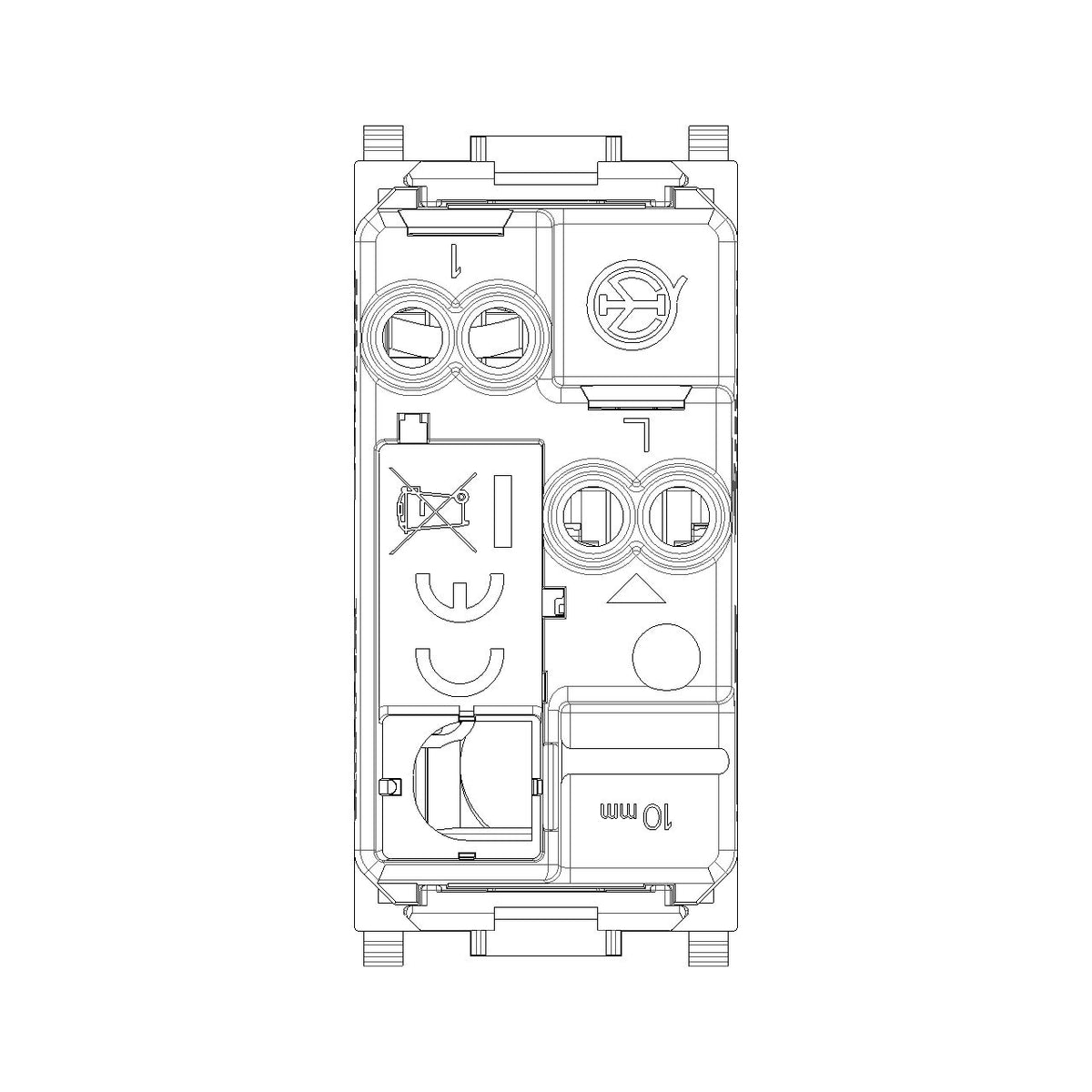 Vimar Plana 1P NO Push Button Mechanism, For 1-3 Module Buttons, 10A 250V, Lightable, Flush Mount, IP40, Halogen-Free