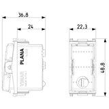Vimar Plana 1P NO Push Button Mechanism, For 1-3 Module Buttons, 10A 250V, Lightable, Flush Mount, IP40, Halogen-Free