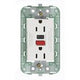 Vimar Plana USA Duplex GFCI Socket Outlet, 15A 125V 60Hz, Built-In Mounting Frame, For 3-Module Cover Plate