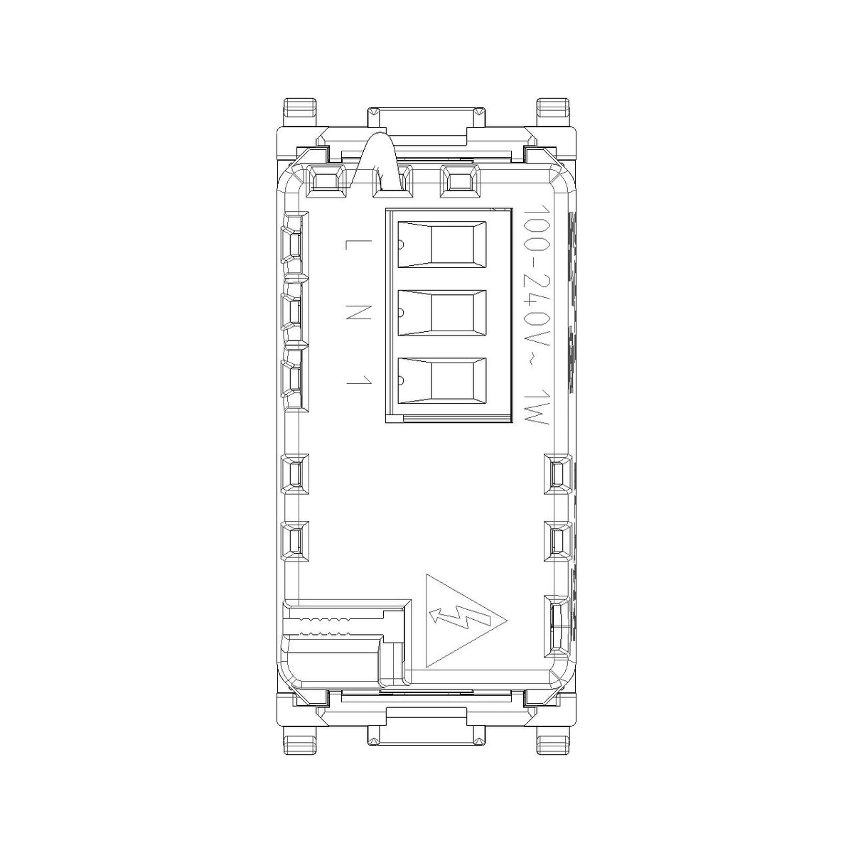 Vimar PLANA 1-Module LED Auxiliary Emergency Lamp, 100-240V AC, Rechargeable Li-Ion Battery, 2.5h Autonomy, Courtesy or Step Marker Light, External 1-Way Switch Control