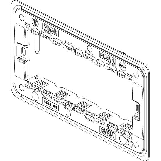Vimar Plana 5-Module Mounting Frame, British Standard, With Screws