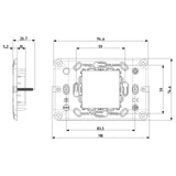 Vimar Plana 2-Central-Module Mounting Frame, With Screws, 60 mm Fixing Centres